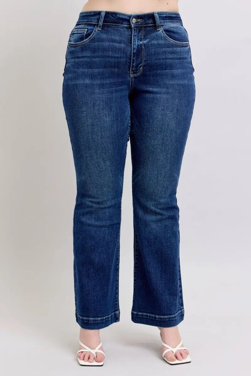 Judy Blue Full Size High Rise Flare Jeans with Pockets Plus Size - Love Salve